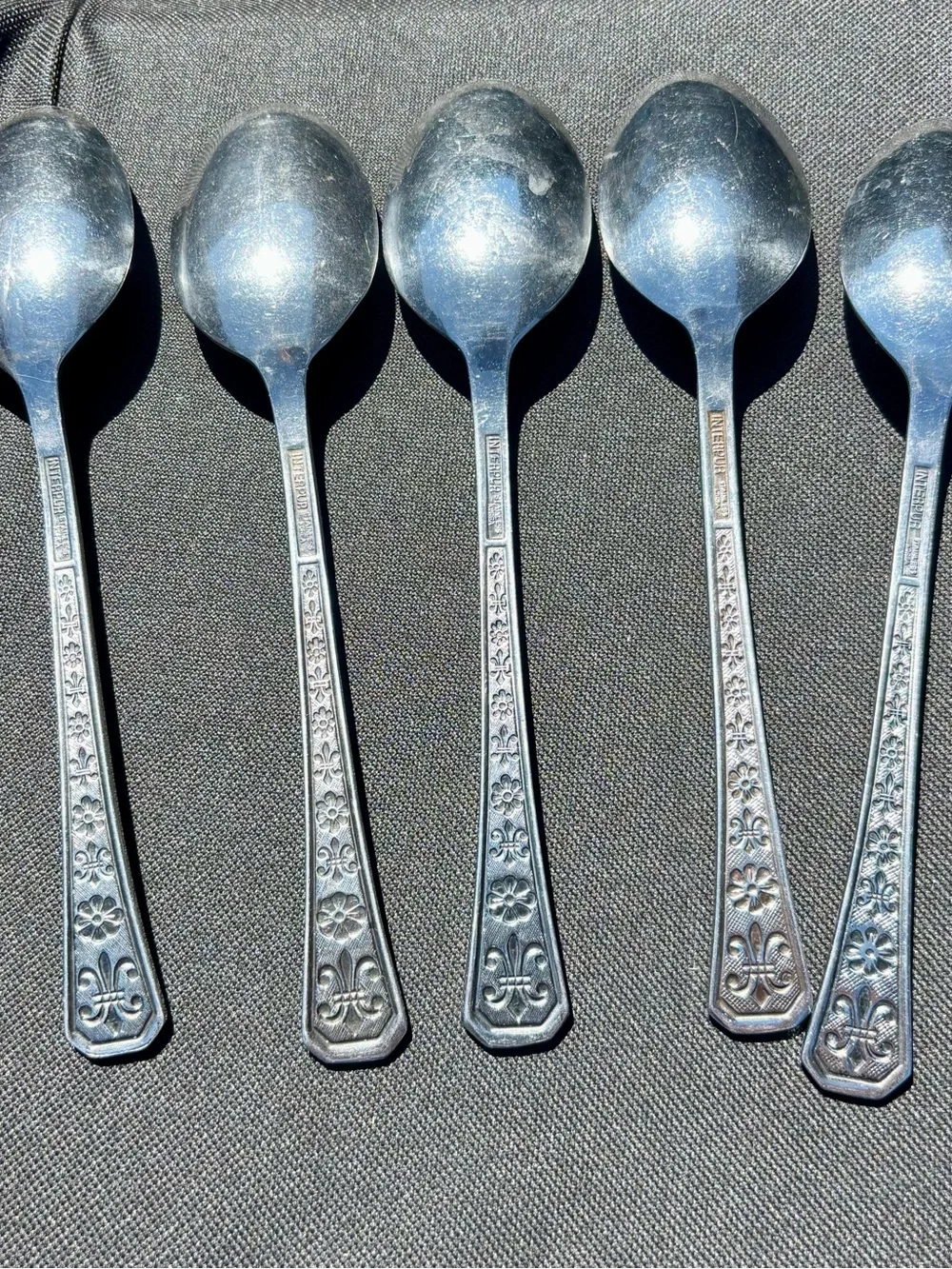 (5) Interpur Stainless Flatware Japan FLORENZ 8 Petal Pattern Tablespoon